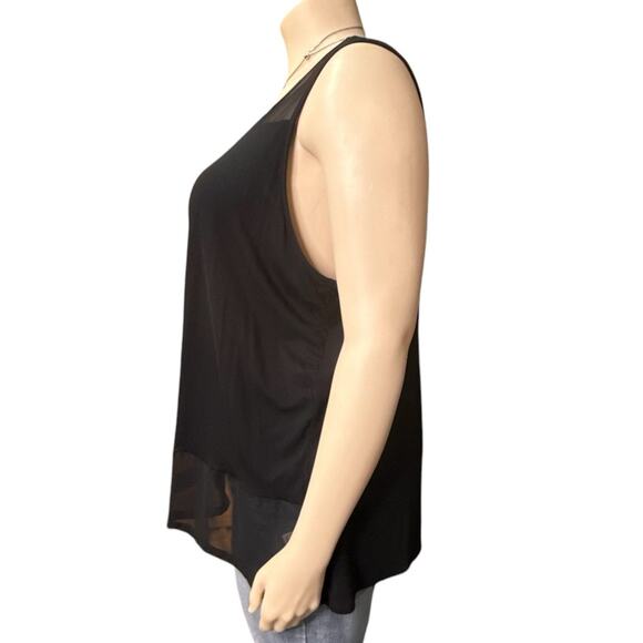 CATO Chiffon Trim Dress Tank Top Size 26/28 in Black - Picture 3 of 9